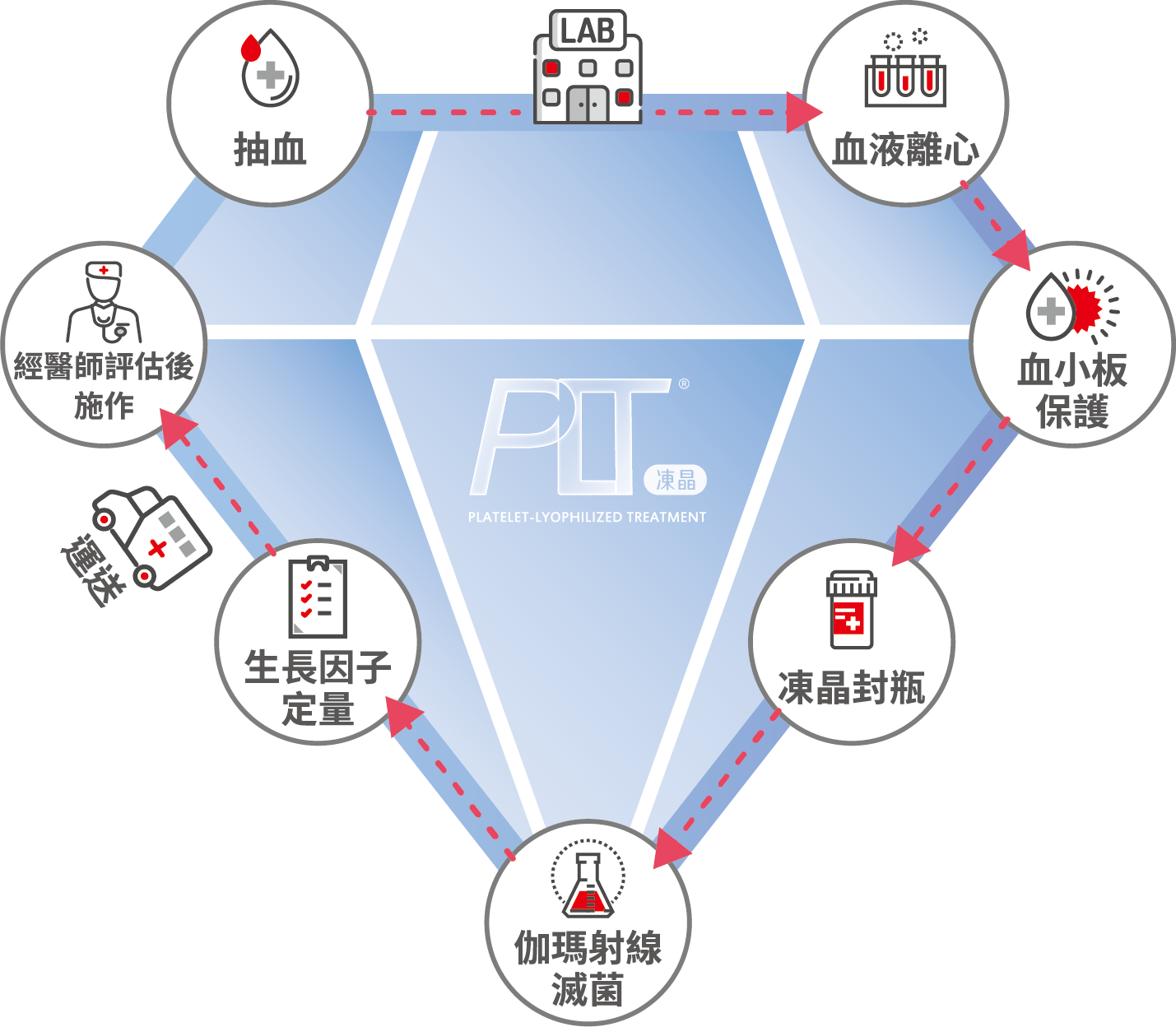 PLT凍晶製程流程圖